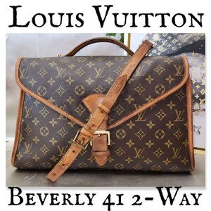 Authentic Louis Vuitton Monogram Beverly MM 41 2-Way Bag W/ Strap And Dust Bag